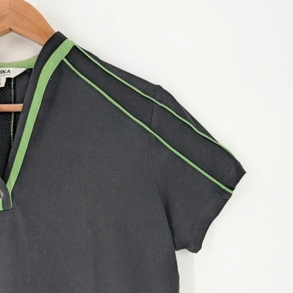 Annika Cutter & Buck Womens Black Lime Green Mesh Back Golf‎ Polo Shirt Size M - Picture 4 of 7